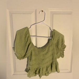 Green Forever 21 Off-The Shoulder Top
